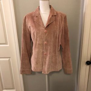 Pink suede blazer